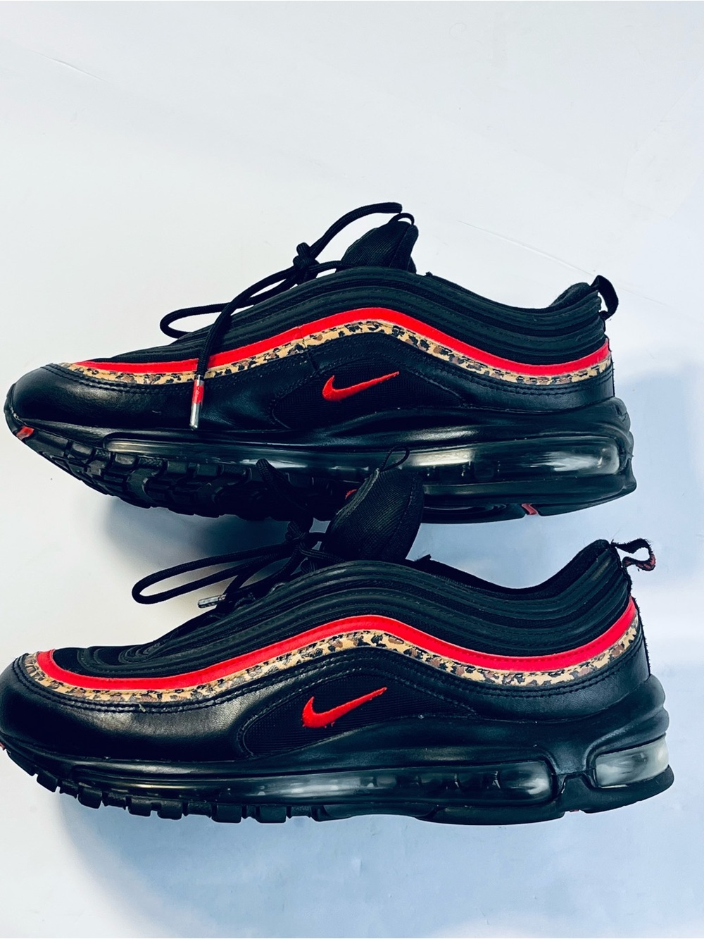 Nike Air Max 97 Shoes #BV6113-001 Women's:9.5 Black University Red Leopard Pack